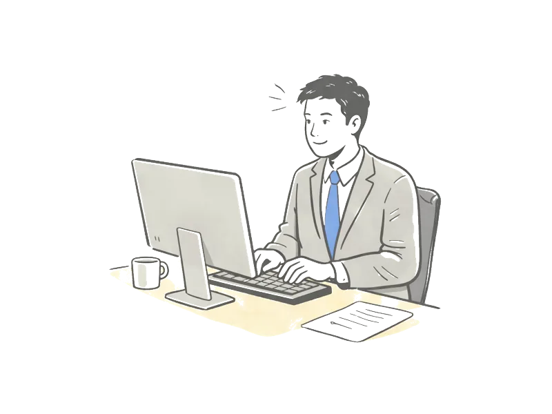 Professional certified translator working at desk on official documents